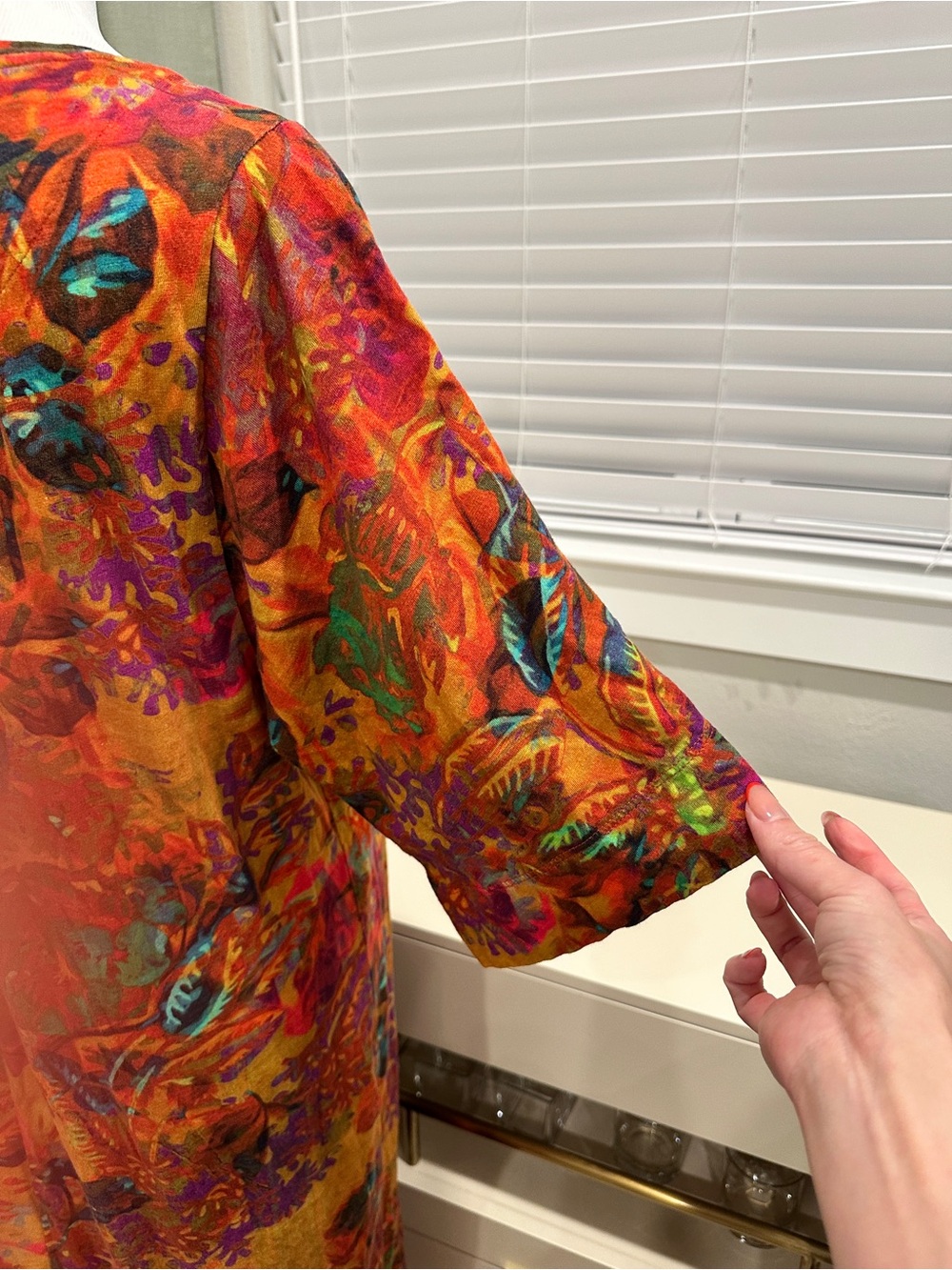 Peruvian Connection Orange and Red Printed Dress - Picture 6 of 10